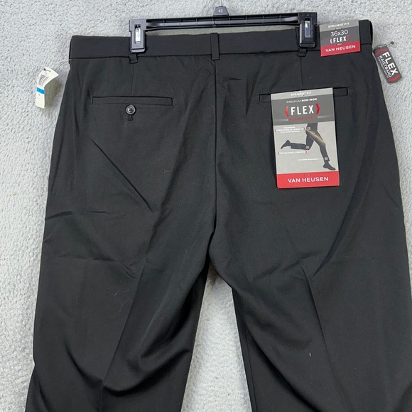 Van Heusen Other - Van Heusen Flex Men Dress Pants 36X30 Black Stretch Flat Front Comfort Waist NEW